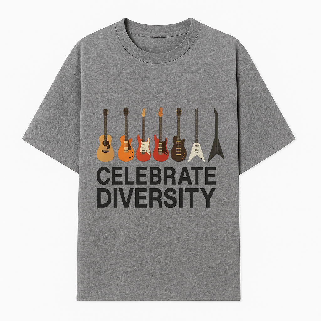 Celebrate Diversity Guitar Wall Art Colorful Acoustic & Electric Guitar Display for Music Lovers - T-shirt 1758338710955.jpg