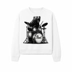 Bear Drummer Graphic T-Shirt | Rock Music Apparel | Pearl Drums Design | Cool Animal Illustration for Musicians & Fans - Sweatshirt 1758338710987.jpg