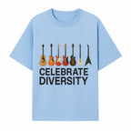 Celebrate Diversity Guitar Wall Art Colorful Acoustic & Electric Guitar Display for Music Lovers - T-shirt 1758338711091.jpg