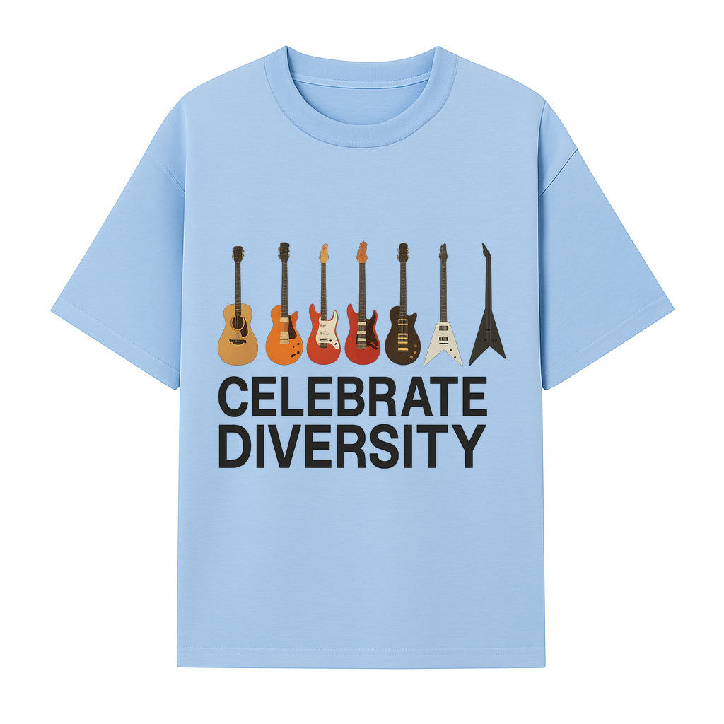 Celebrate Diversity Guitar Wall Art Colorful Acoustic & Electric Guitar Display for Music Lovers - T-shirt 1758338711091.jpg