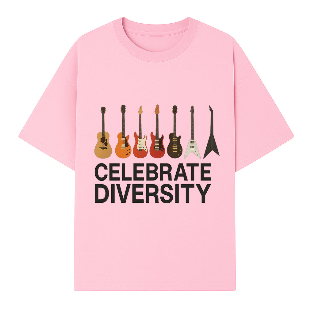Celebrate Diversity Guitar Wall Art Colorful Acoustic & Electric Guitar Display for Music Lovers - T-shirt 1758338711250.jpg