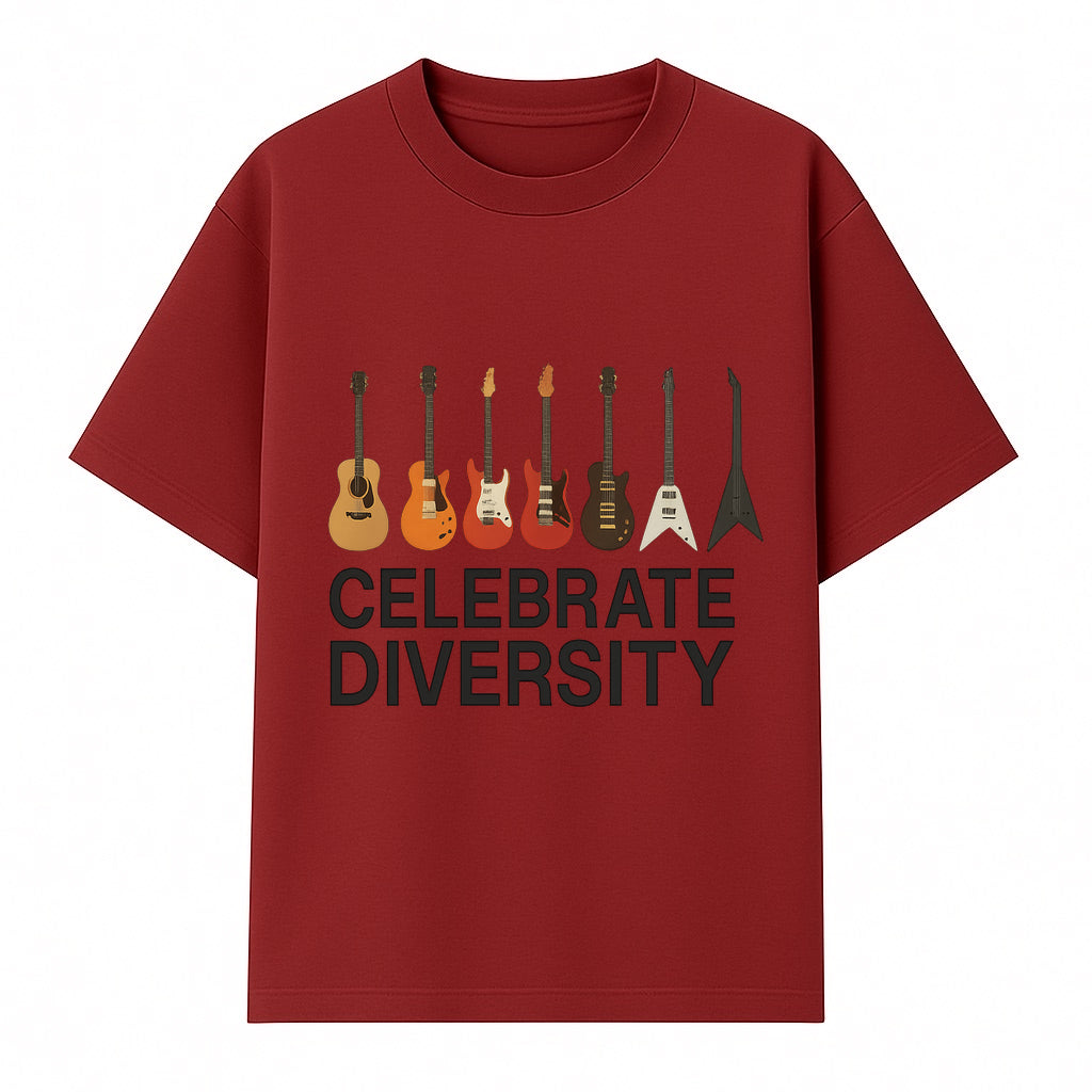 Celebrate Diversity Guitar Wall Art Colorful Acoustic & Electric Guitar Display for Music Lovers - T-shirt 1758338711418.jpg