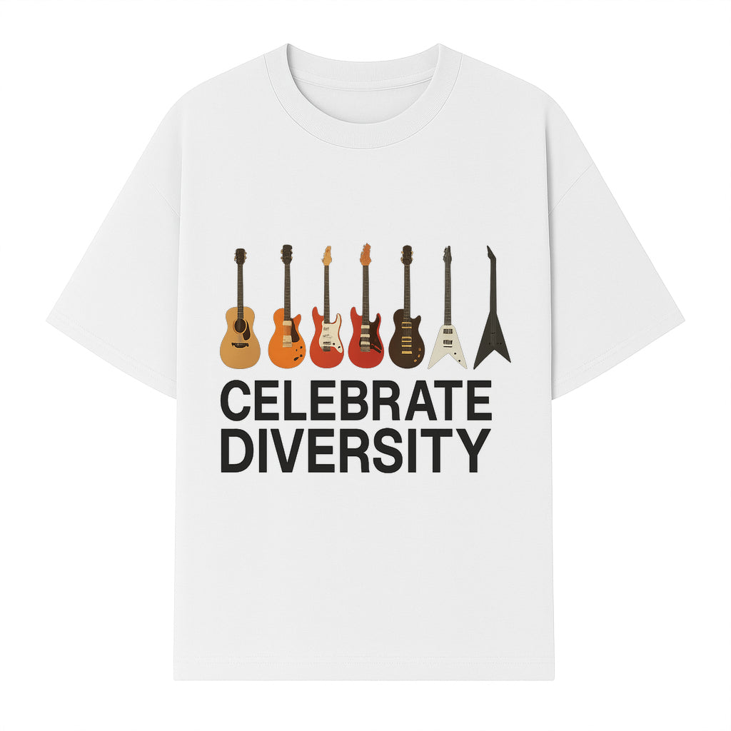 Celebrate Diversity Guitar Wall Art Colorful Acoustic & Electric Guitar Display for Music Lovers - T-shirt 1758338712129.jpg
