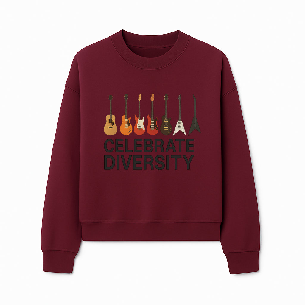 Celebrate Diversity Guitar Wall Art Colorful Acoustic & Electric Guitar Display for Music Lovers - Sweatshirt 1758338714708.jpg