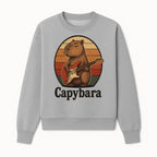 Capybara Playing Guitar Retro Art Print Cute Animal Music Lover Decor for Home or Office - Sweatshirt 1758338731436.jpg