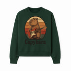 Capybara Playing Guitar Retro Art Print Cute Animal Music Lover Decor for Home or Office - Sweatshirt 1758338731903.jpg