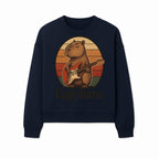 Capybara Playing Guitar Retro Art Print Cute Animal Music Lover Decor for Home or Office - Sweatshirt 1758338732603.jpg