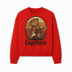 Capybara Playing Guitar Retro Art Print Cute Animal Music Lover Decor for Home or Office - Sweatshirt 1758338732753.jpg