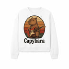 Capybara Playing Guitar Retro Art Print Cute Animal Music Lover Decor for Home or Office - Sweatshirt 1758338733057.jpg
