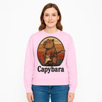 Capybara Playing Guitar Retro Art Print Cute Animal Music Lover Decor for Home or Office - Sweatshirt 1758338734327.jpg