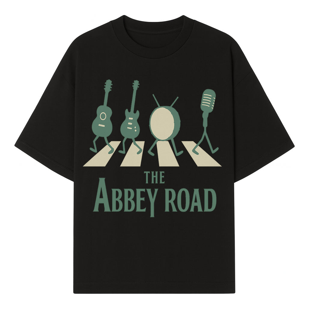 Abbey Road Music Art Print - Iconic Guitar, Drum, & Microphone Design - Perfect for Music Lovers & Retro Decor - T-shirt 1758338735972.jpg