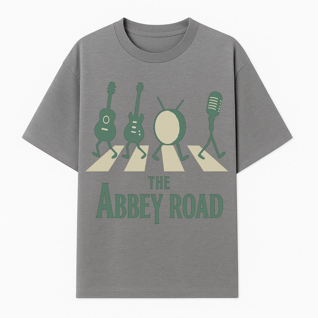 Abbey Road Music Art Print - Iconic Guitar, Drum, & Microphone Design - Perfect for Music Lovers & Retro Decor - T-shirt 1758338736466.jpg