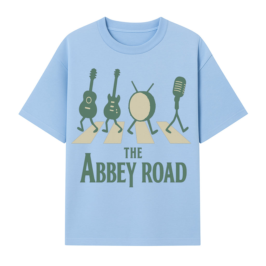Abbey Road Music Art Print - Iconic Guitar, Drum, & Microphone Design - Perfect for Music Lovers & Retro Decor - T-shirt 1758338736606.jpg