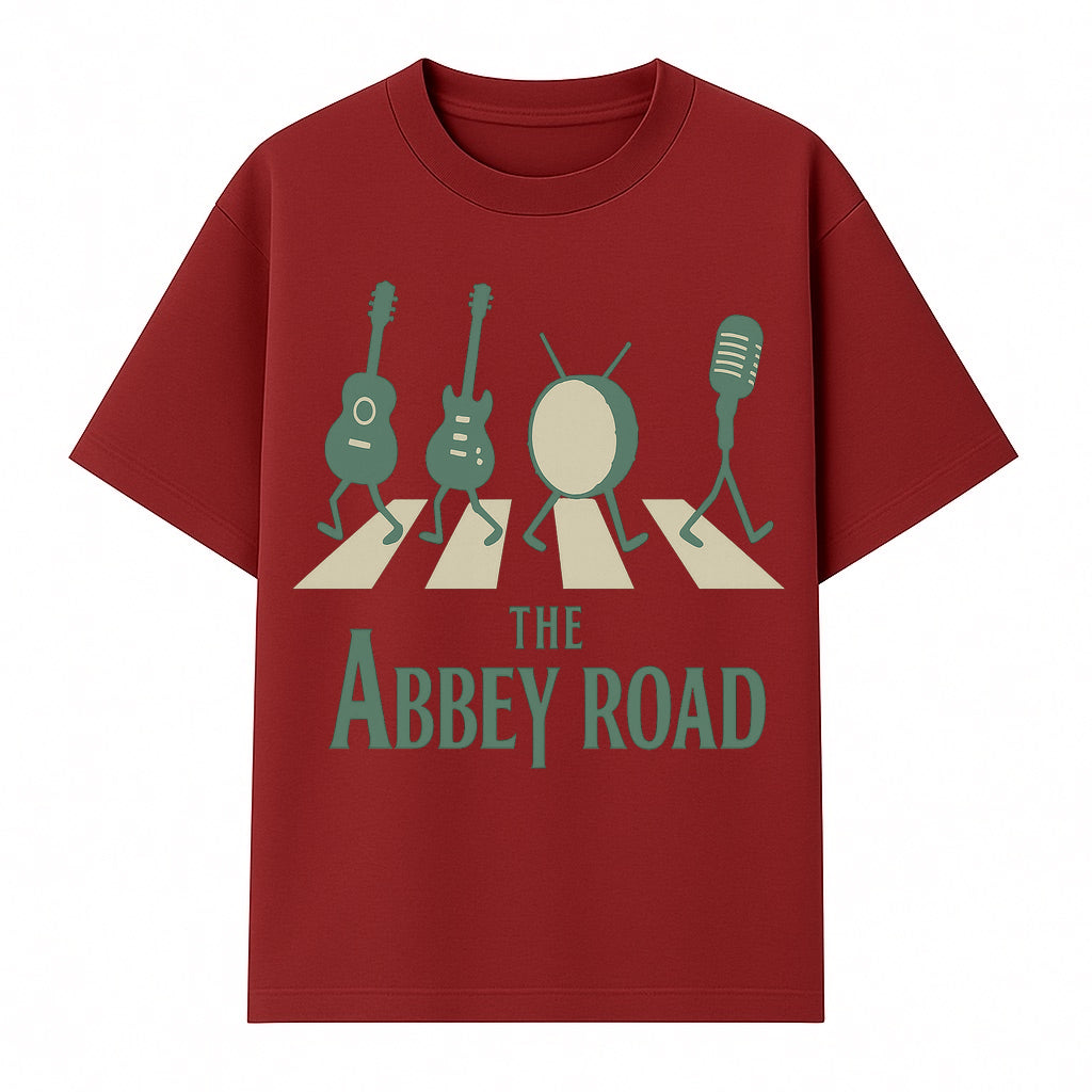 Abbey Road Music Art Print - Iconic Guitar, Drum, & Microphone Design - Perfect for Music Lovers & Retro Decor - T-shirt 1758338736895.jpg