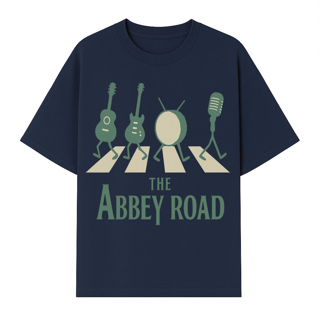 Abbey Road Music Art Print - Iconic Guitar, Drum, & Microphone Design - Perfect for Music Lovers & Retro Decor - T-shirt 1758338737015.jpg
