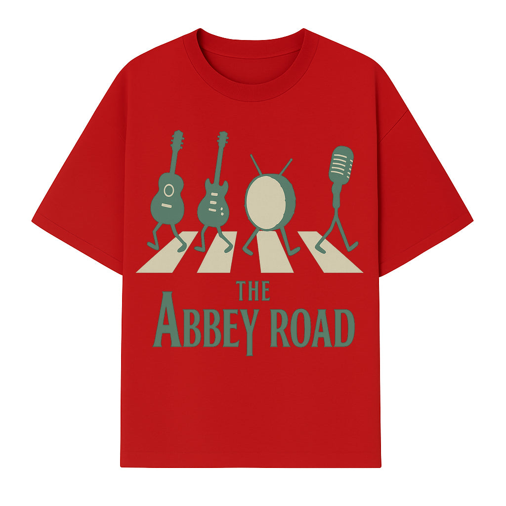 Abbey Road Music Art Print - Iconic Guitar, Drum, & Microphone Design - Perfect for Music Lovers & Retro Decor - T-shirt 1758338737155.jpg