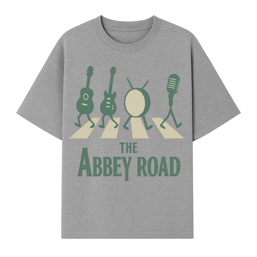 Abbey Road Music Art Print - Iconic Guitar, Drum, & Microphone Design - Perfect for Music Lovers & Retro Decor - T-shirt 1758338737294.jpg