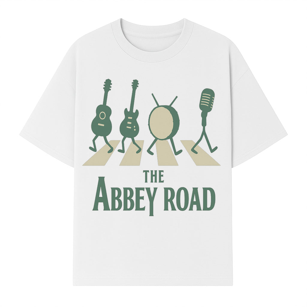 Abbey Road Music Art Print - Iconic Guitar, Drum, & Microphone Design - Perfect for Music Lovers & Retro Decor - T-shirt 1758338737421.jpg