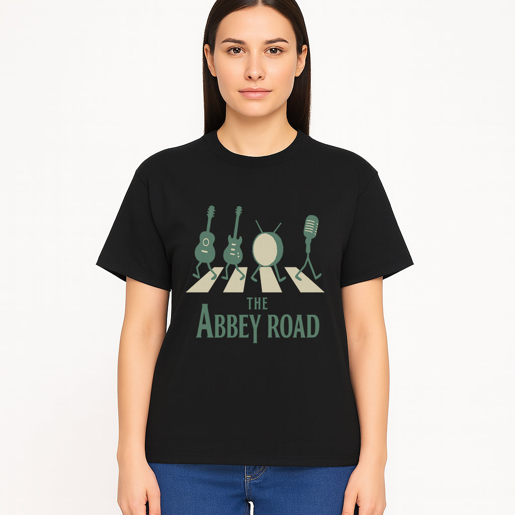 Abbey Road Music Art Print - Iconic Guitar, Drum, & Microphone Design - Perfect for Music Lovers & Retro Decor - T-shirt 1758338738681.jpg