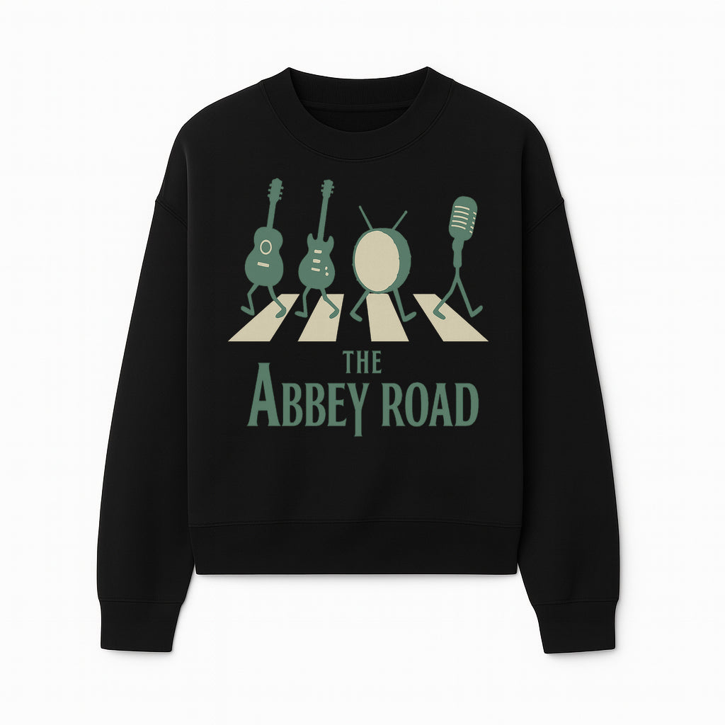Abbey Road Music Art Print - Iconic Guitar, Drum, & Microphone Design - Perfect for Music Lovers & Retro Decor - Sweatshirt 1758338739066.jpg