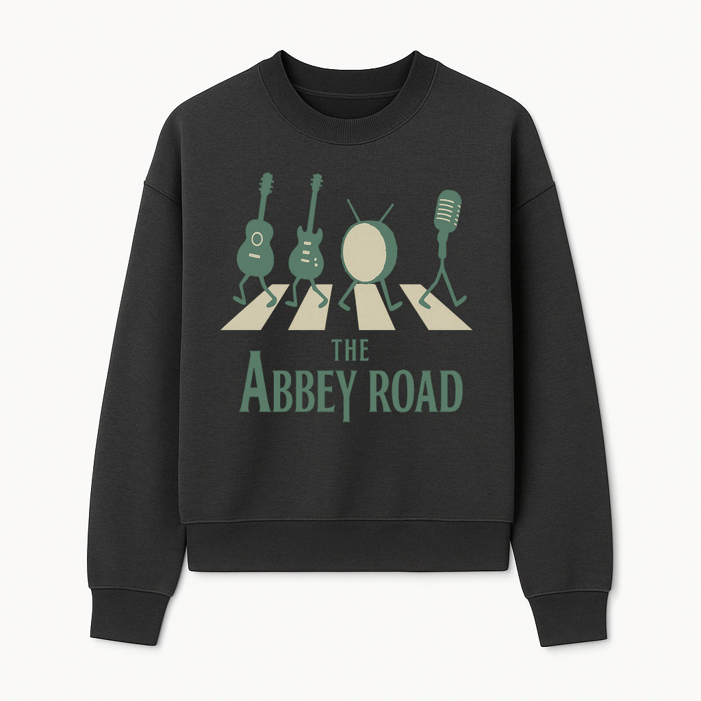 Abbey Road Music Art Print - Iconic Guitar, Drum, & Microphone Design - Perfect for Music Lovers & Retro Decor - Sweatshirt 1758338739245.jpg