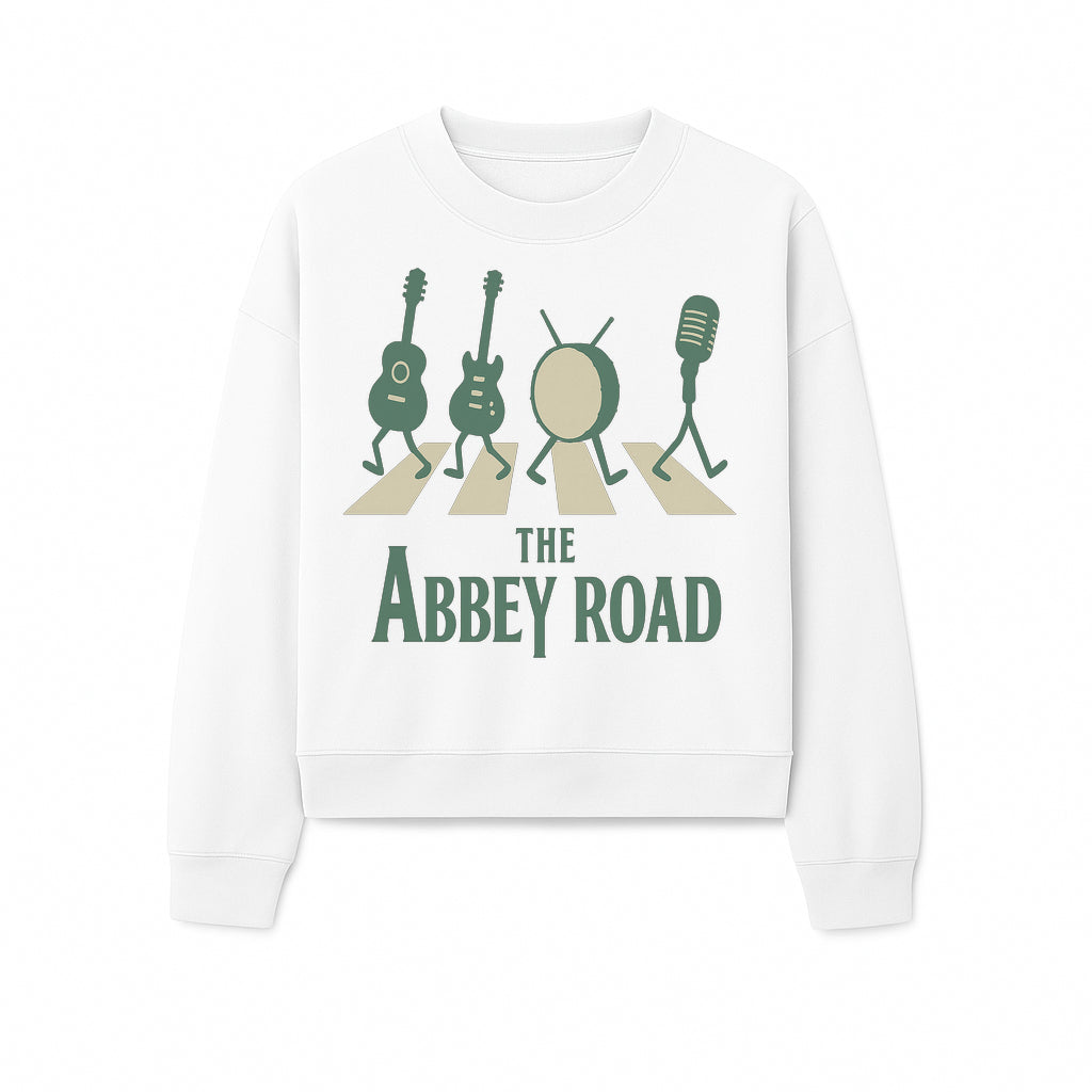 Abbey Road Music Art Print - Iconic Guitar, Drum, & Microphone Design - Perfect for Music Lovers & Retro Decor - Sweatshirt 1758338740611.jpg