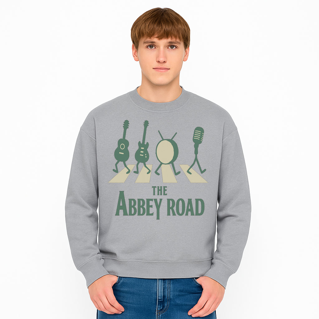 Abbey Road Music Art Print - Iconic Guitar, Drum, & Microphone Design - Perfect for Music Lovers & Retro Decor - Sweatshirt 1758338741763.jpg