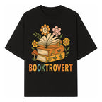 Booktrovert Floral Design with Open Books and Smiley Flowers - Perfect for Book Lovers and Introverts Gifts - T-shirt 1758341628458.jpg