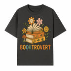 Booktrovert Floral Design with Open Books and Smiley Flowers - Perfect for Book Lovers and Introverts Gifts - T-shirt 1758341628581.jpg
