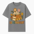 Booktrovert Floral Design with Open Books and Smiley Flowers - Perfect for Book Lovers and Introverts Gifts - T-shirt 1758341628898.jpg