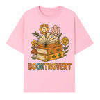 Booktrovert Floral Design with Open Books and Smiley Flowers - Perfect for Book Lovers and Introverts Gifts - T-shirt 1758341629210.jpg