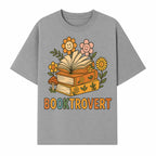 Booktrovert Floral Design with Open Books and Smiley Flowers - Perfect for Book Lovers and Introverts Gifts - T-shirt 1758341629784.jpg