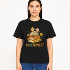 Booktrovert Floral Design with Open Books and Smiley Flowers - Perfect for Book Lovers and Introverts Gifts - T-shirt 1758341631291.jpg