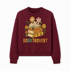 Booktrovert Floral Design with Open Books and Smiley Flowers - Perfect for Book Lovers and Introverts Gifts - Sweatshirt 1758341632479.jpg