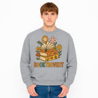Booktrovert Floral Design with Open Books and Smiley Flowers - Perfect for Book Lovers and Introverts Gifts - Sweatshirt 1758341634151.jpg