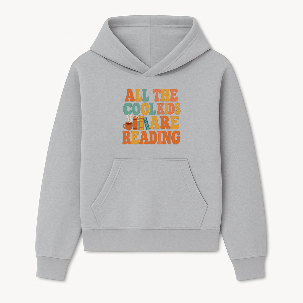 All the Cool Kids Are Reading - Book Lovers Wall Art Print with Coffee and Books Illustration - Hoodie 1758341636534.jpg
