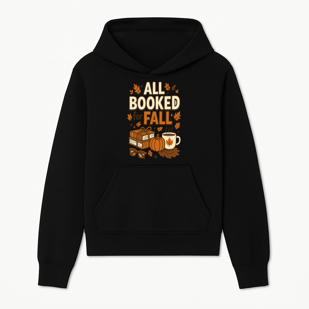 All Booked for Fall T-shirt Cozy Autumn Design with Books, Pumpkin, Coffee, and Leaves Perfect for Book Lovers - Hoodie 1758341637766.jpg