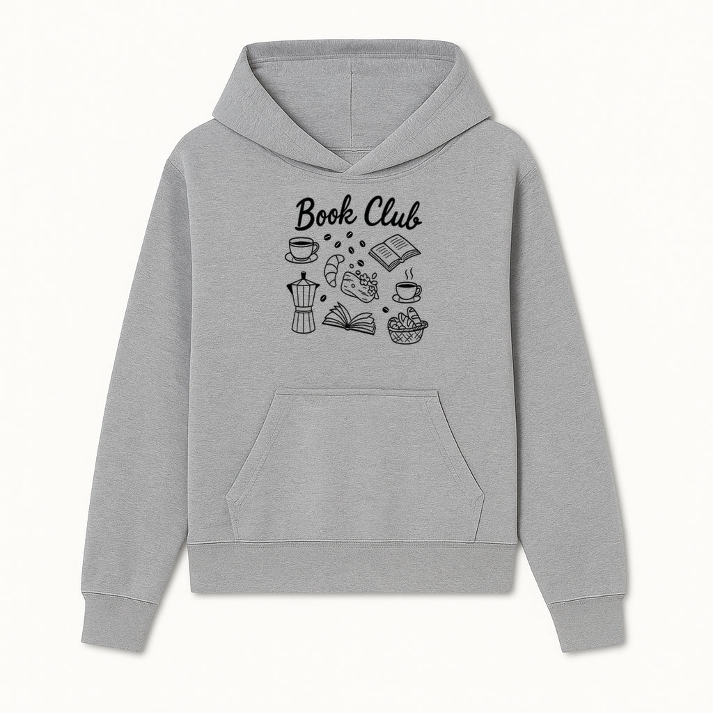 Book Club Art Print with Coffee, Croissant, and Reading Themes - Perfect for Coffee Lovers and Book Enthusiasts - Hoodie 1758341637934.jpg