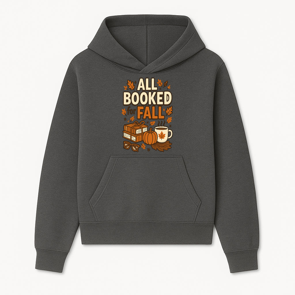 All Booked for Fall T-shirt Cozy Autumn Design with Books, Pumpkin, Coffee, and Leaves Perfect for Book Lovers - Hoodie 1758341637950.jpg