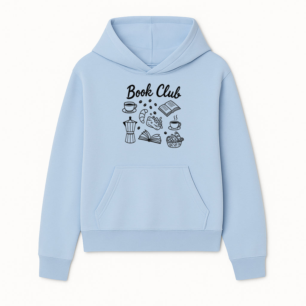 Book Club Art Print with Coffee, Croissant, and Reading Themes - Perfect for Coffee Lovers and Book Enthusiasts - Hoodie 1758341638060.jpg