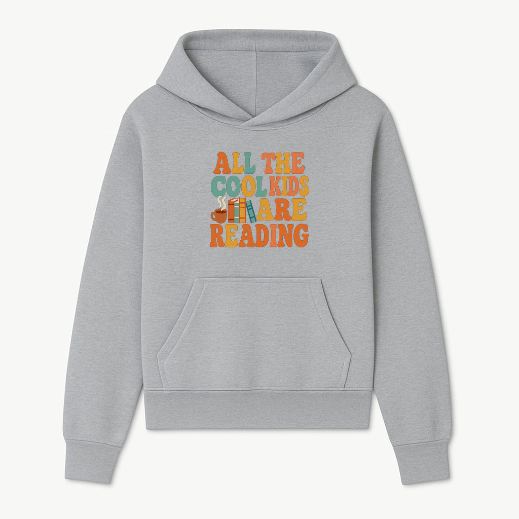 All the Cool Kids Are Reading - Book Lovers Wall Art Print with Coffee and Books Illustration - Hoodie 1758341638233.jpg