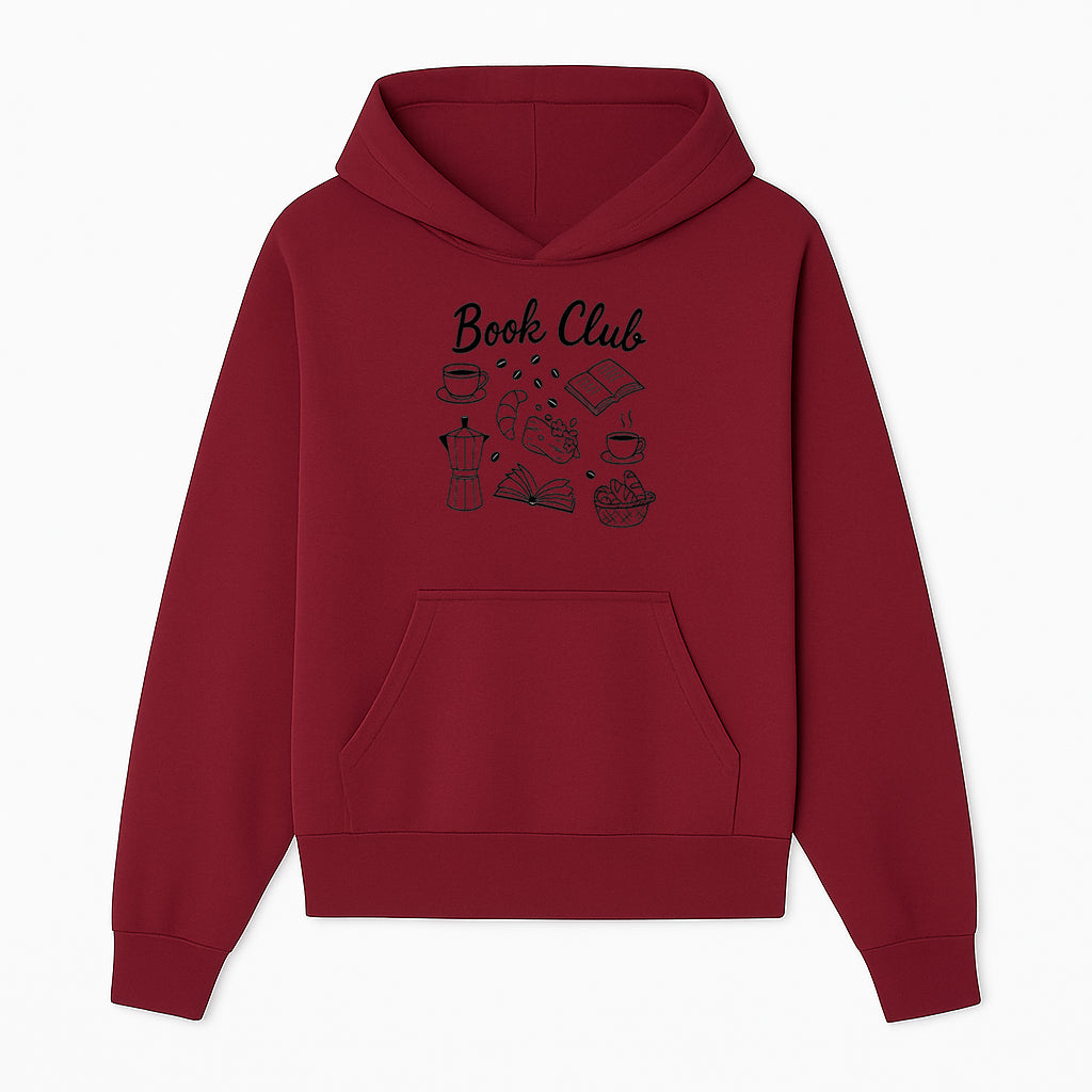 Book Club Art Print with Coffee, Croissant, and Reading Themes - Perfect for Coffee Lovers and Book Enthusiasts - Hoodie 1758341638440.jpg
