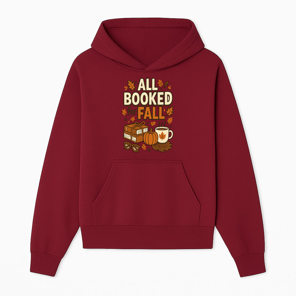 All Booked for Fall T-shirt Cozy Autumn Design with Books, Pumpkin, Coffee, and Leaves Perfect for Book Lovers - Hoodie 1758341638849.jpg