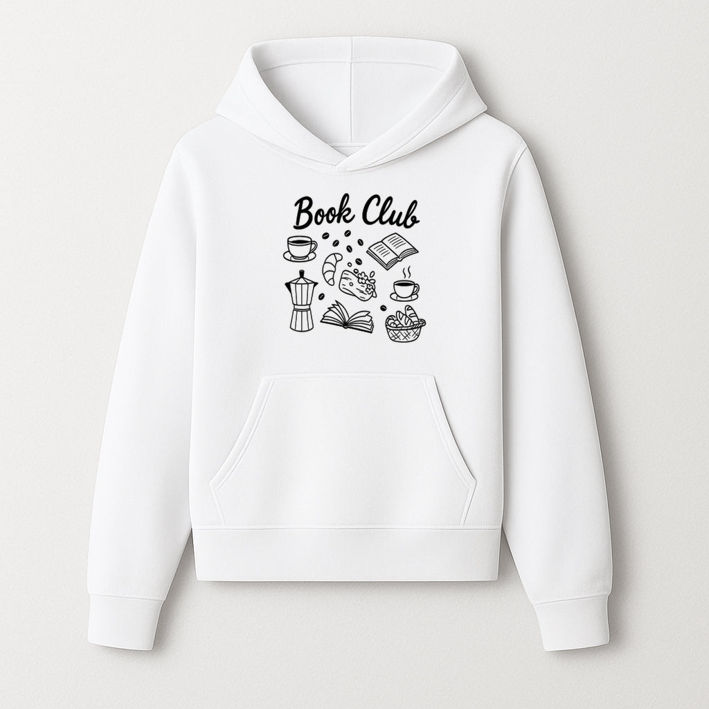 Book Club Art Print with Coffee, Croissant, and Reading Themes - Perfect for Coffee Lovers and Book Enthusiasts - Hoodie 1758341638982.jpg