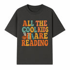 All the Cool Kids Are Reading - Book Lovers Wall Art Print with Coffee and Books Illustration - T-shirt 1758341640124.jpg