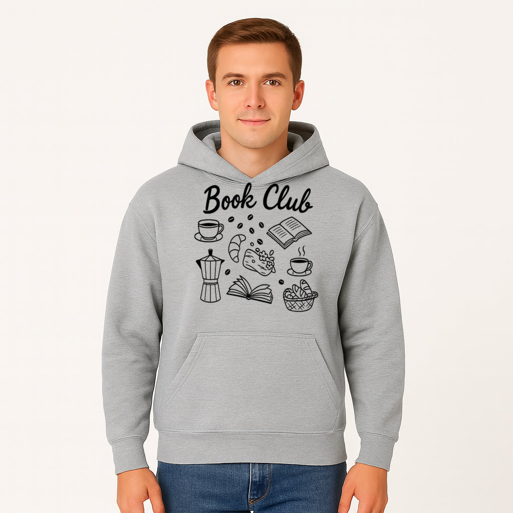 Book Club Art Print with Coffee, Croissant, and Reading Themes - Perfect for Coffee Lovers and Book Enthusiasts - Hoodie 1758341640139.jpg