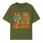 All the Cool Kids Are Reading - Book Lovers Wall Art Print with Coffee and Books Illustration - T-shirt 1758341640262.jpg