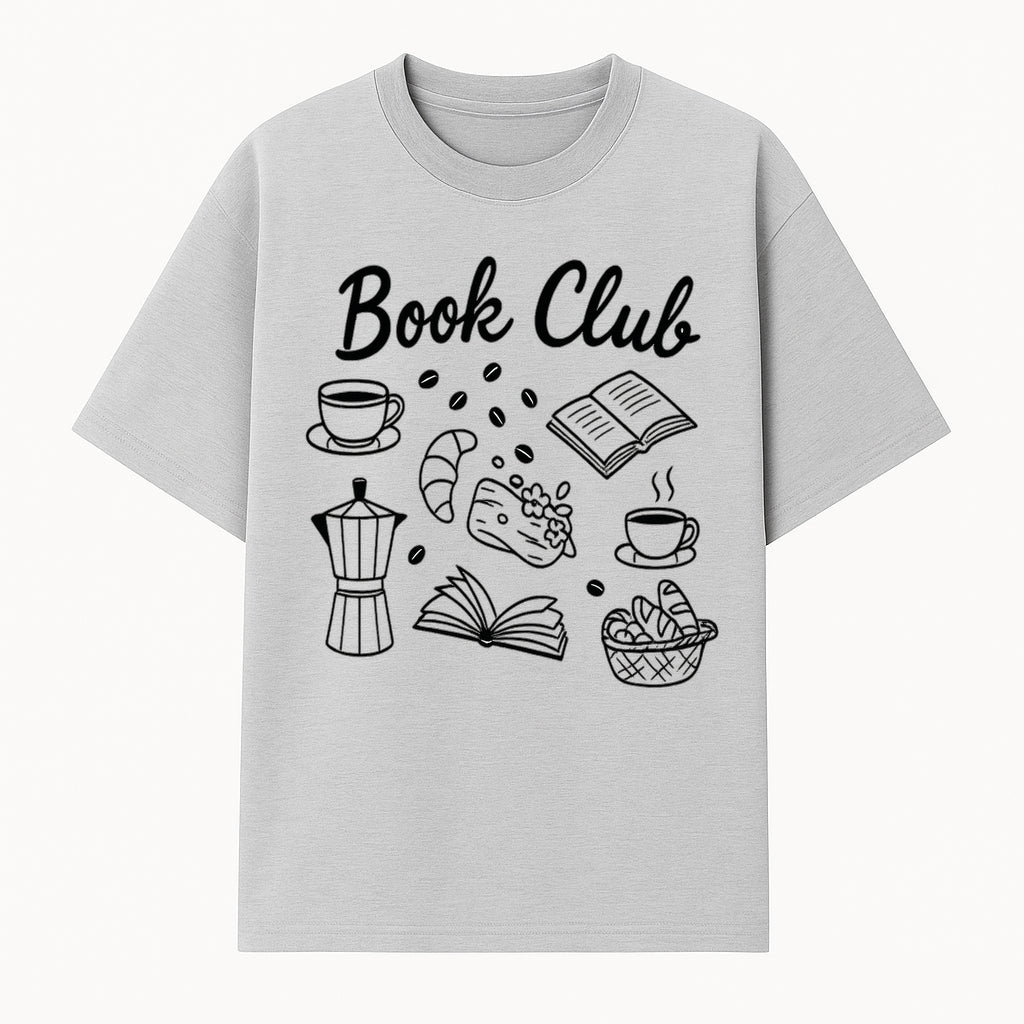 Book Club Art Print with Coffee, Croissant, and Reading Themes - Perfect for Coffee Lovers and Book Enthusiasts - T-shirt 1758341640469.jpg