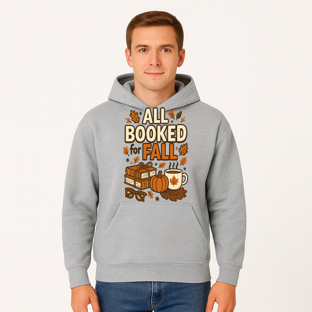 All Booked for Fall T-shirt Cozy Autumn Design with Books, Pumpkin, Coffee, and Leaves Perfect for Book Lovers - Hoodie 1758341640641.jpg
