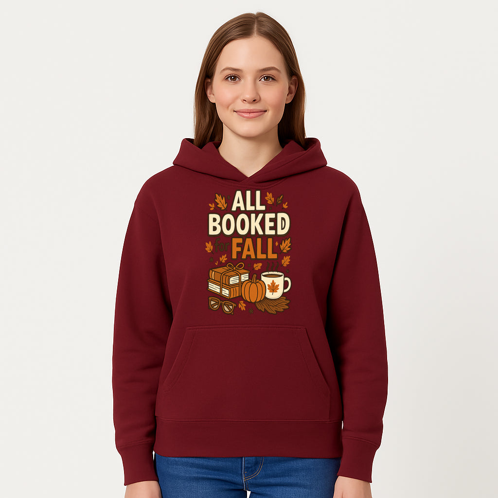 All Booked for Fall T-shirt Cozy Autumn Design with Books, Pumpkin, Coffee, and Leaves Perfect for Book Lovers - Hoodie 1758341640789.jpg